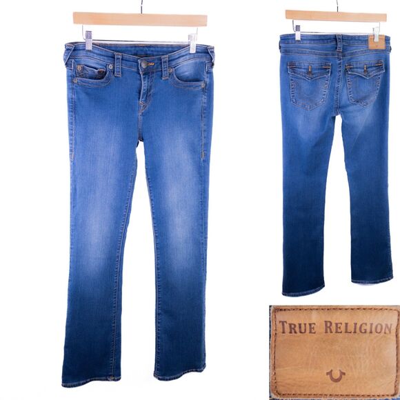 True Religion Becca Mid Rise Bootcut Wash Jeans Women’s 31 x -- Cotton Blend - Picture 1 of 9